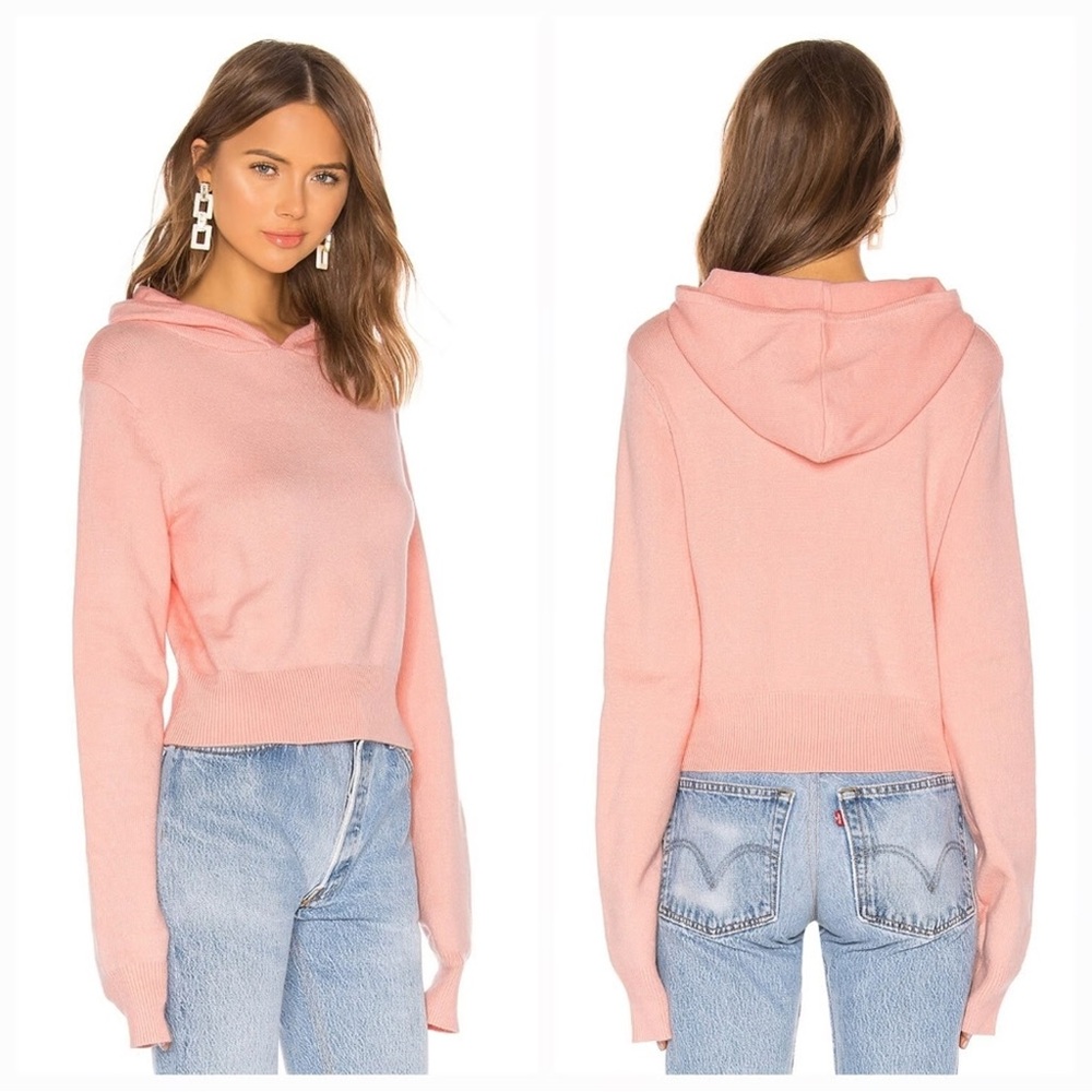 LPA Blush Afton Knit Sweater Hoodie XXS